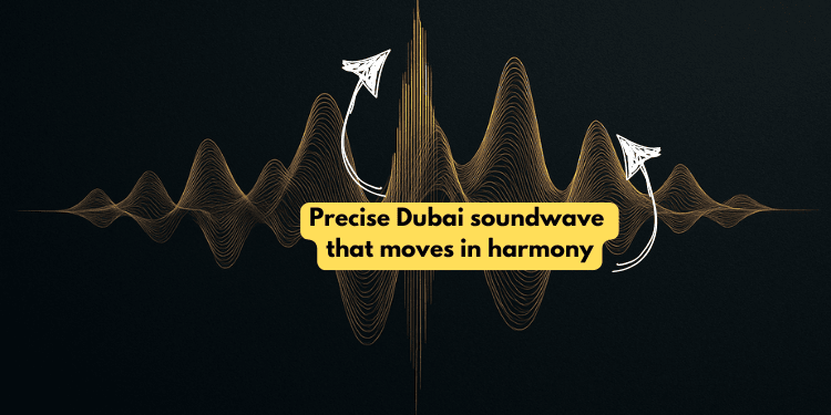 Golden layered sound-wave graphic from the official website